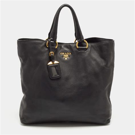 prada black pebbled leather vitello daino tote bag bn2579|prada vitello daino messenger bag.